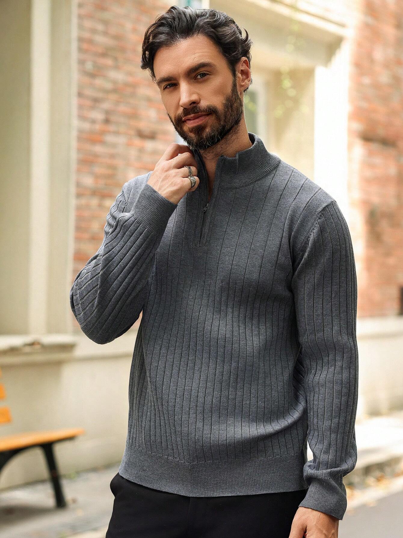 Pull Col Montant Gris