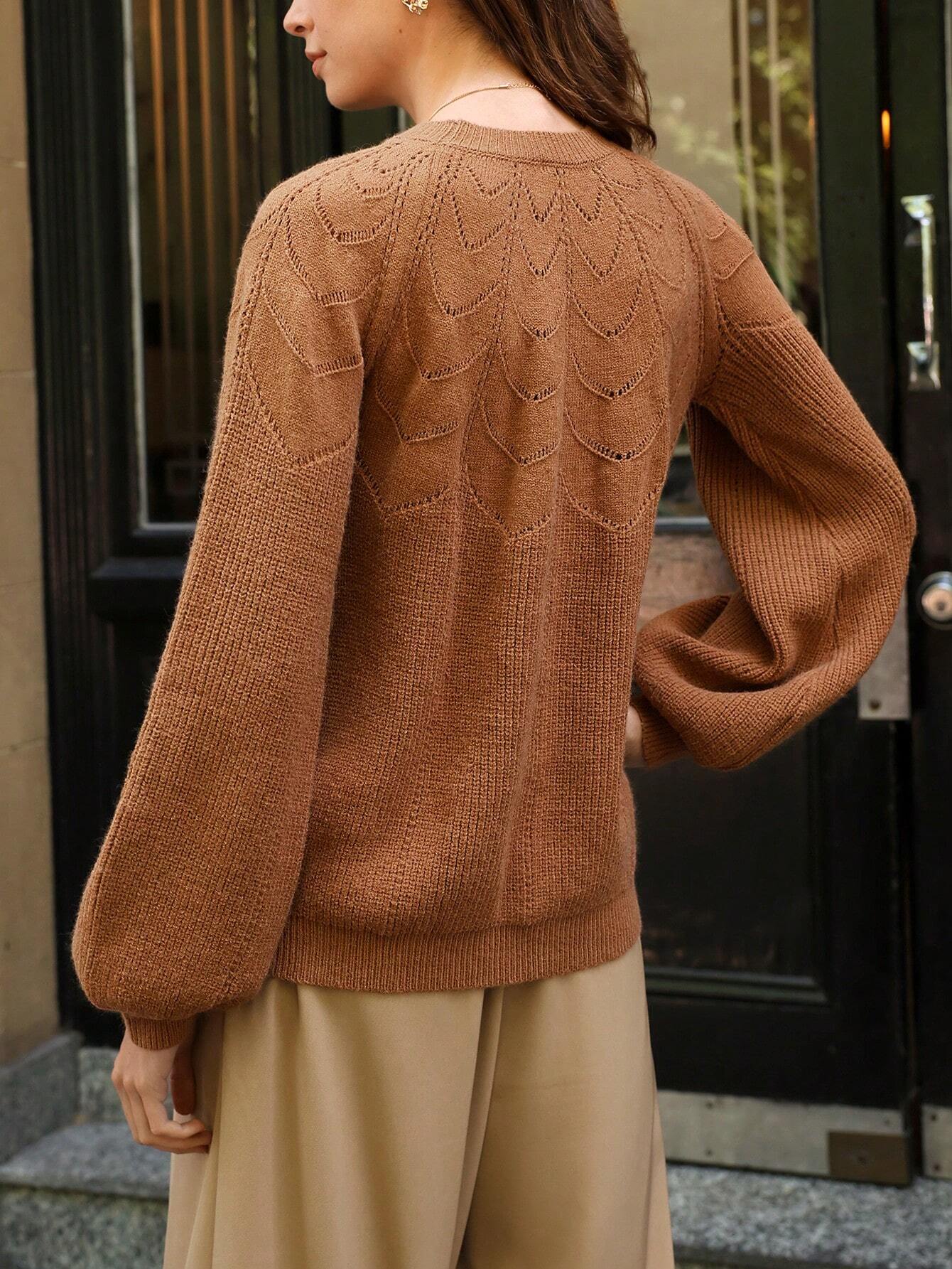 Maglione lavorato a maglia marrone